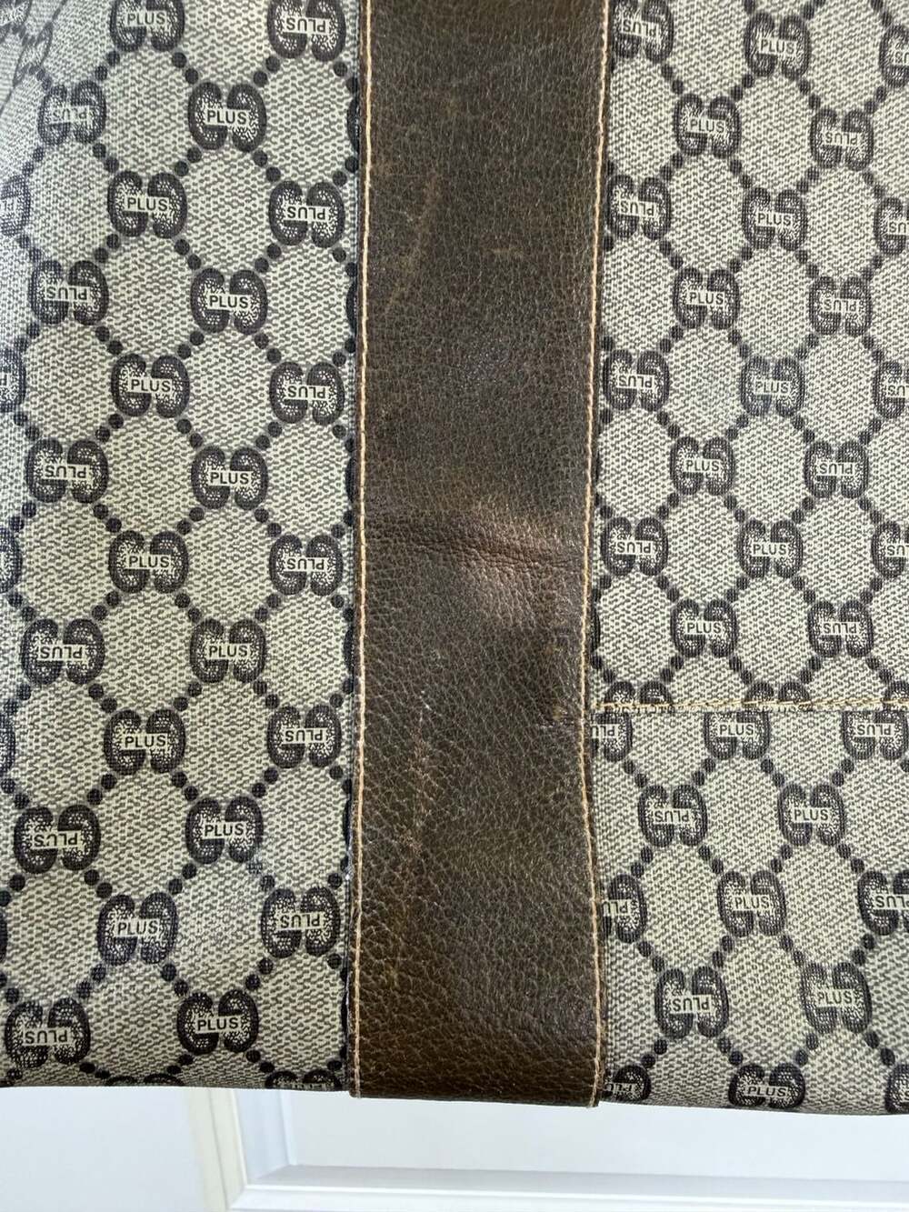 Authentic Vintage Gucci Plus GG Monogram Sherry Line Web Tote Bag - Picture 6 of 11